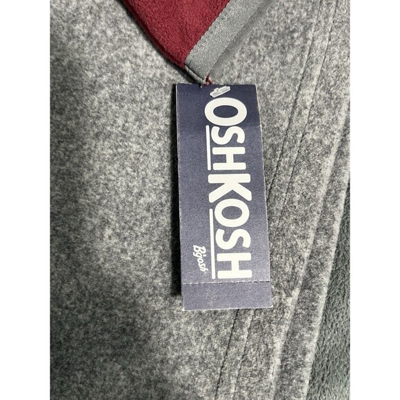 NWT Oshkosh b'gosh SZ 10 Red/Grey Long Sleeve Sweatshirt 1/4 Zip Boys - Picture 7 of 11